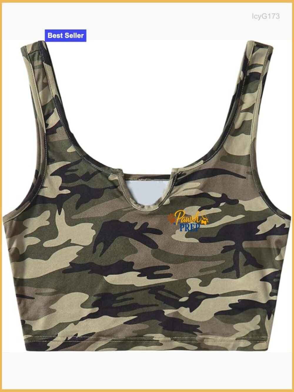 Cropped Sleeveless Tank Top with Notched Neck